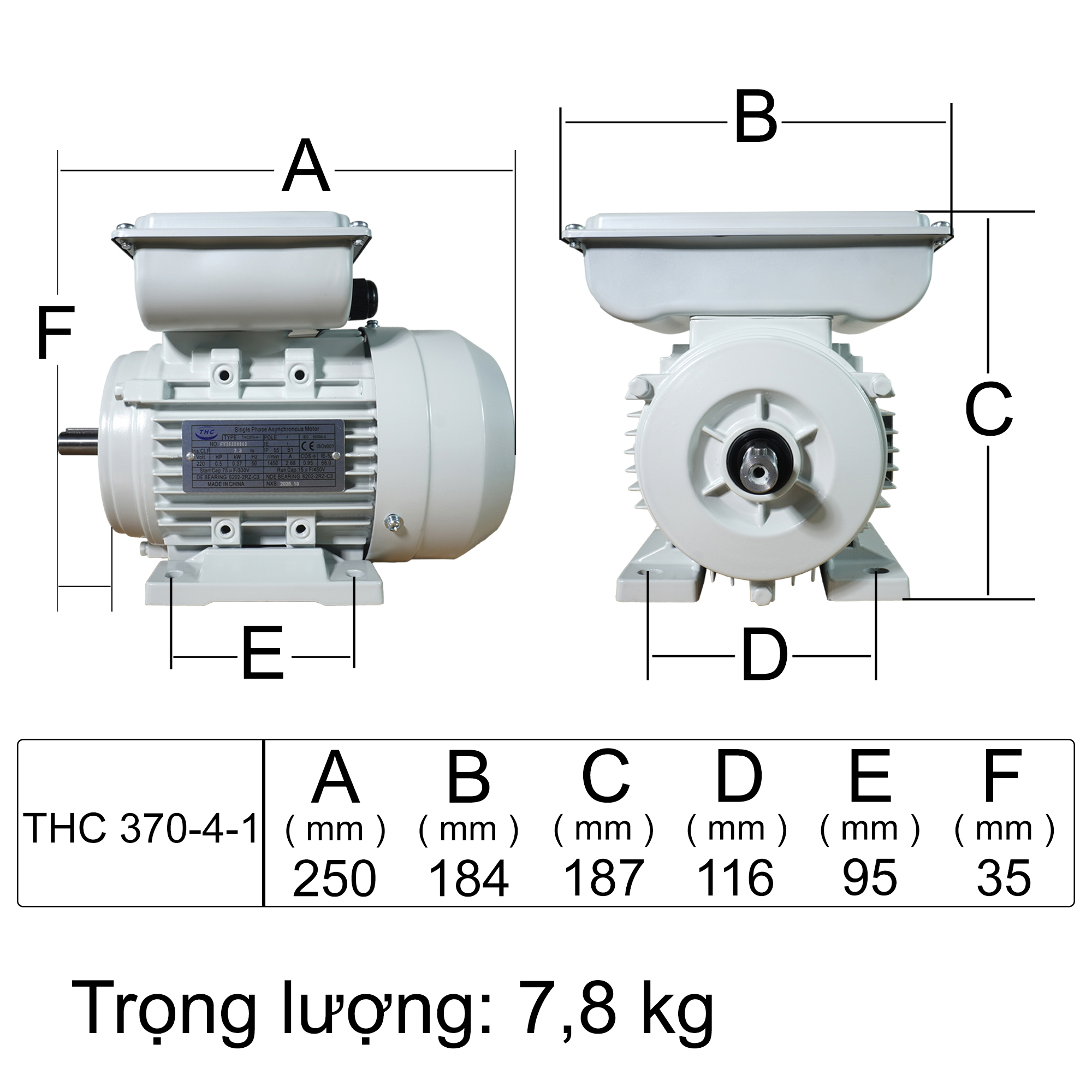 Motor Kéo THC 370-4-1 (1 phase)